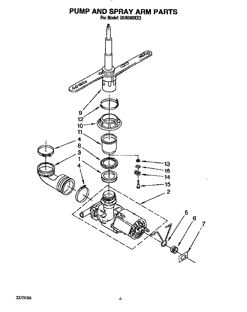 PUMP AND SPRAY ARM