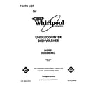 Whirlpool DU8300XX3 front cover diagram