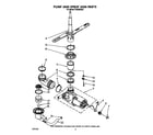 Whirlpool DU8300XX3 pump and spray arm diagram