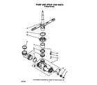Roper WU1000X1 pump and spray arm diagram