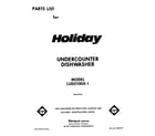 Holiday LUD2100X1 front cover diagram