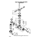 Whirlpool DU8300XX2 pump and spray arm diagram