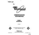 Whirlpool DU8530XX0 front cover diagram