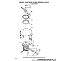 Whirlpool DU8950XT1 heater, pump and lower spray arm diagram