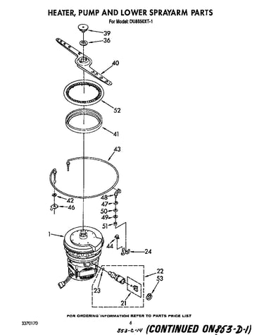 Heater, pump and lower spray arm