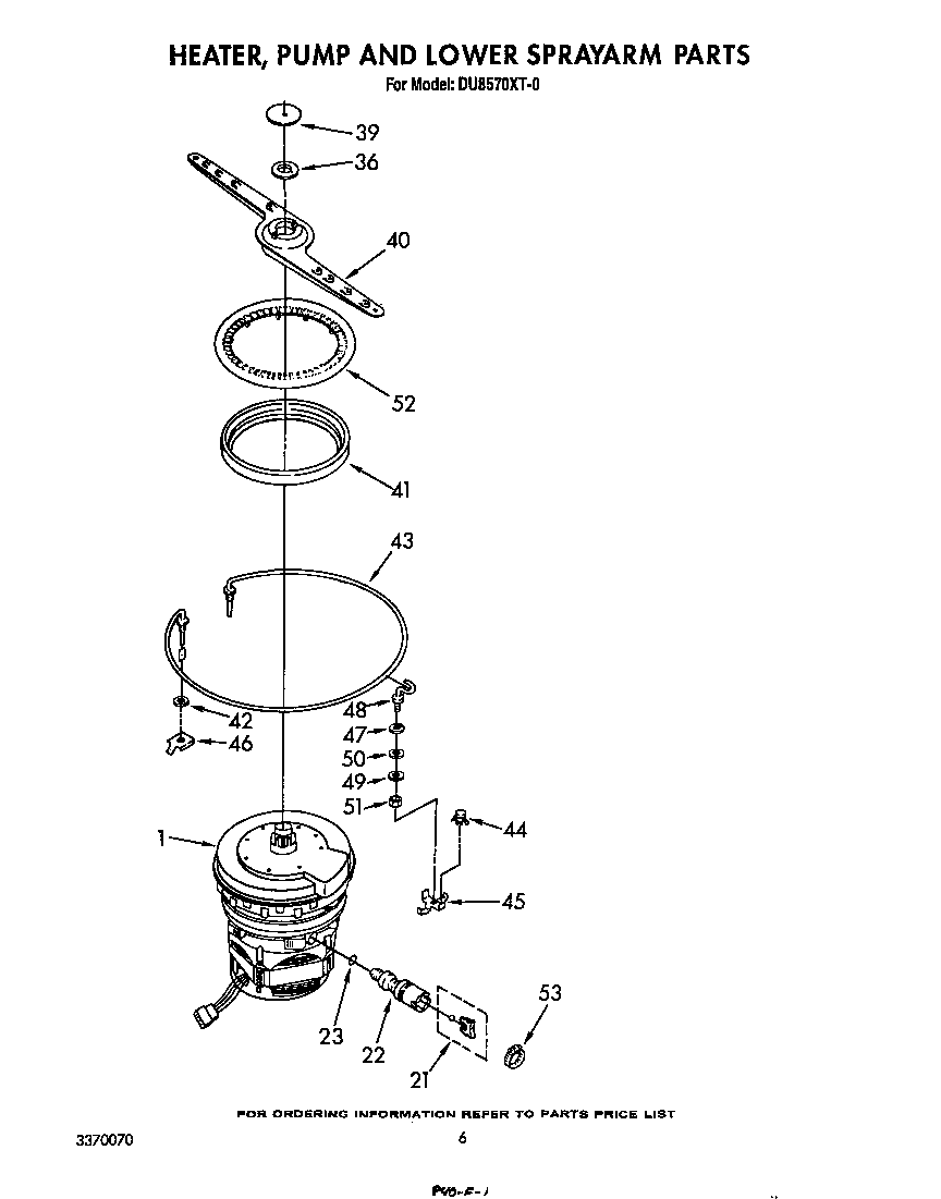 Heater, pump and lower spray arm