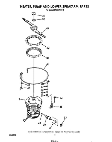 Heater, pump and lower spray arm