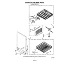 Whirlpool DU8570XT0 dishrack and panel diagram