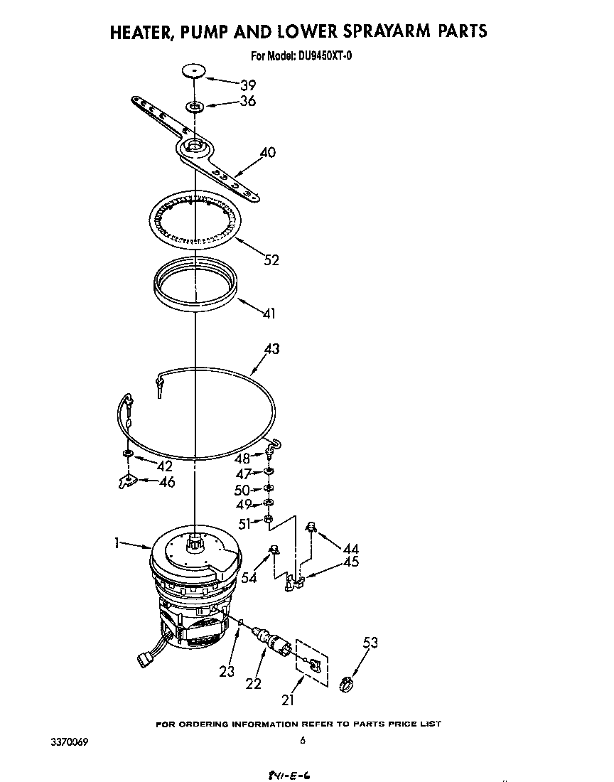Heater, pump and lower spray arm