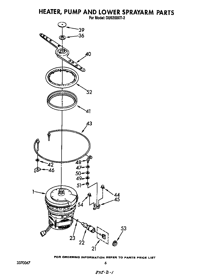 Heater, pump and lower spray arm