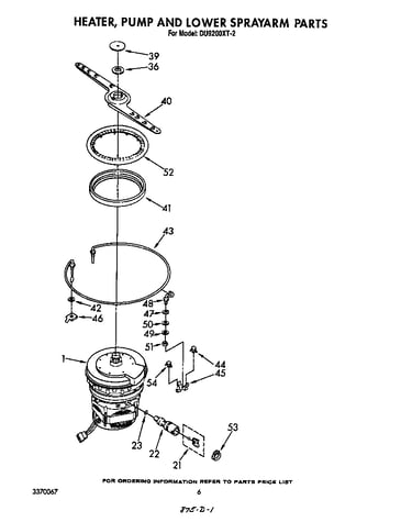 Heater, pump and lower spray arm