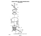 Whirlpool DU8750XT0 heater, pump, and lower sprayarm diagram
