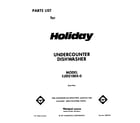 Holiday LUD2100X0 front cover diagram