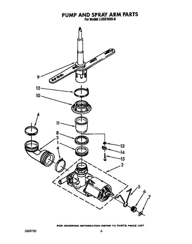 Pump and spray arm