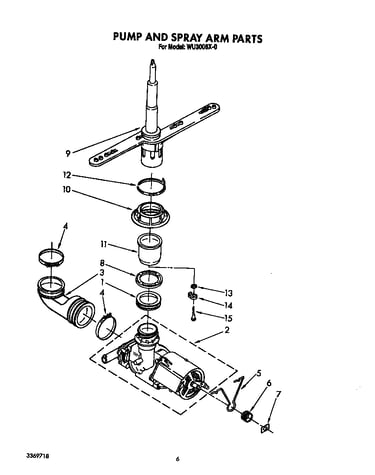 Pump and spray arm