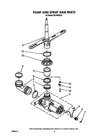 Pump and spray arm