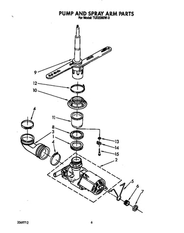Pump and spray arm