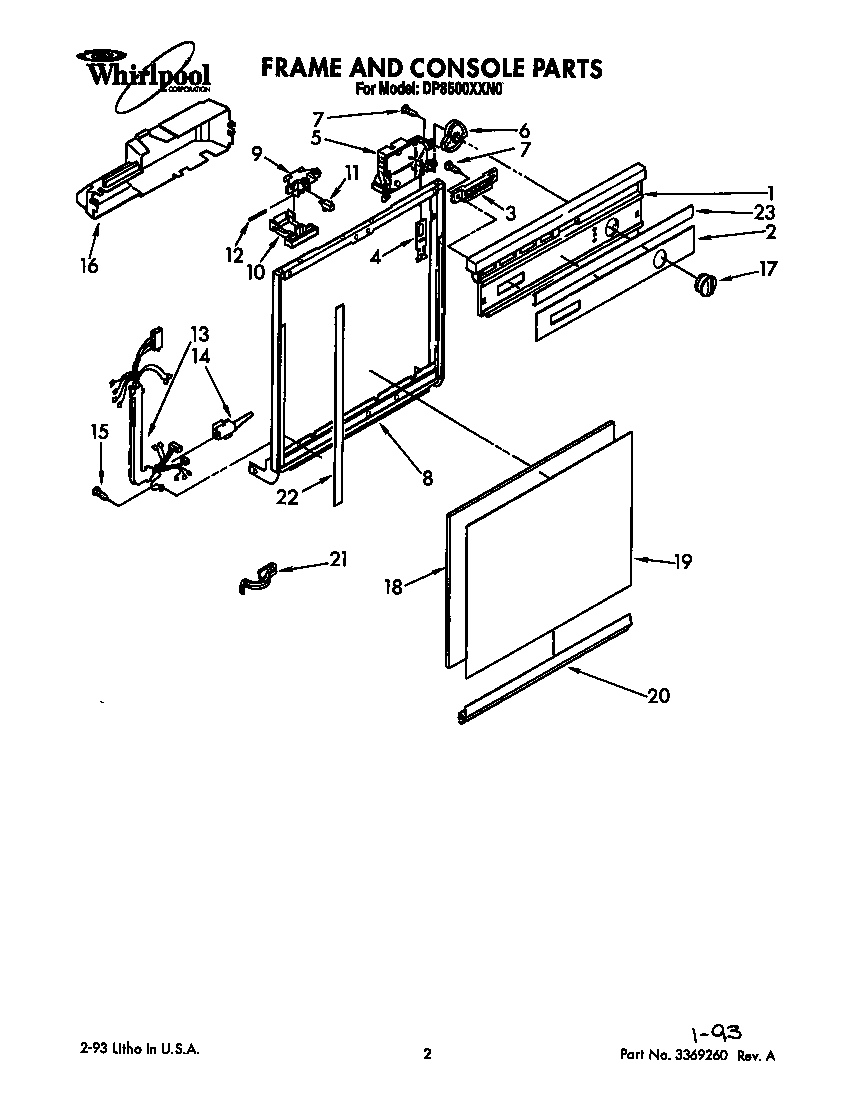 Frame and console