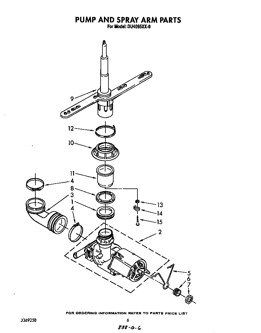 Pump and spray arm