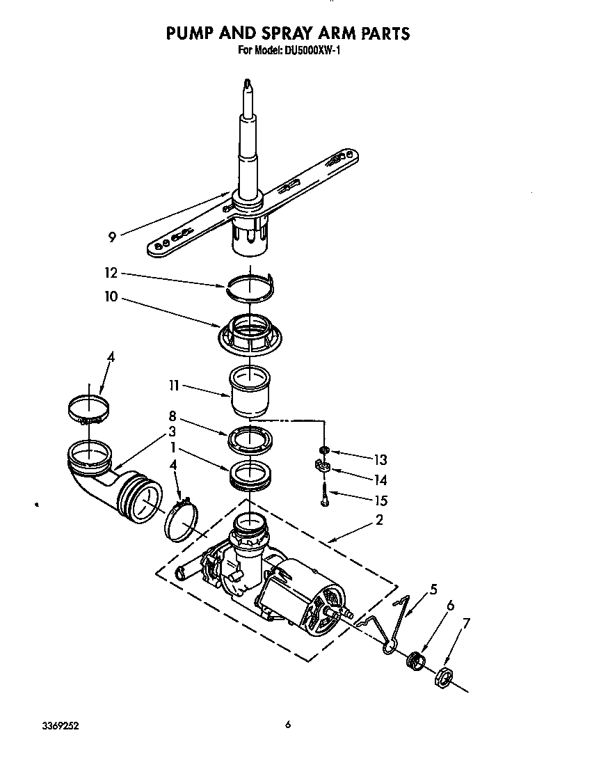 Pump and spray arm