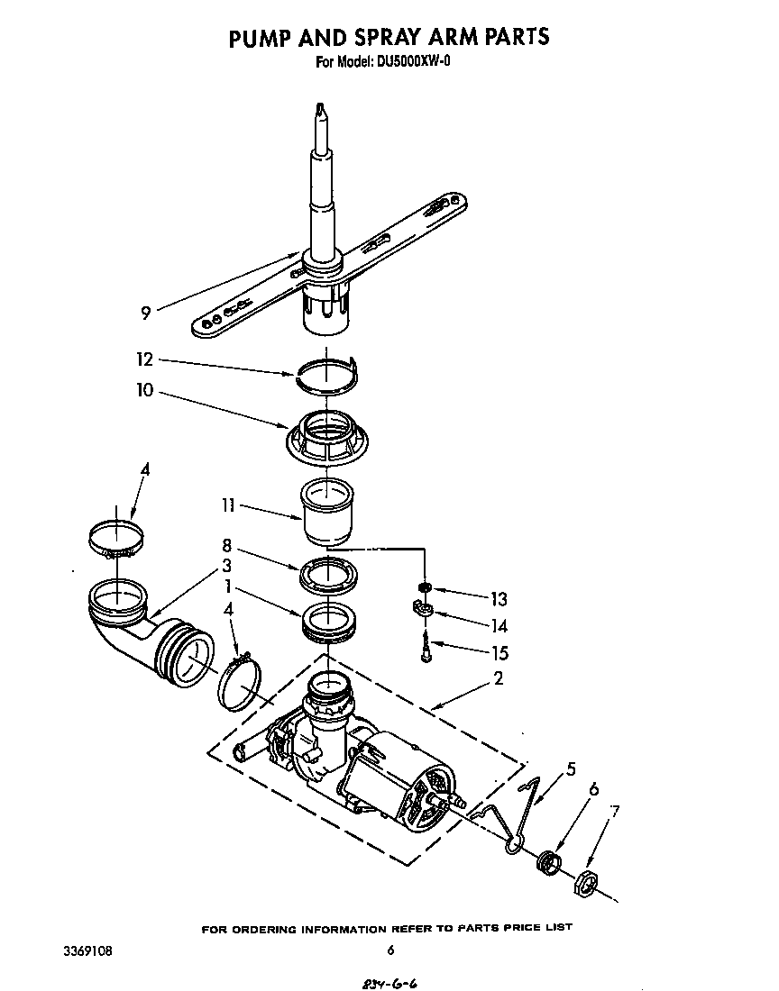 Pump and spray arm
