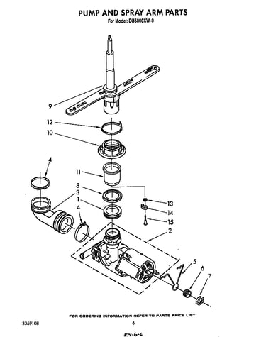 Pump and spray arm