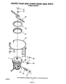 Heater, pump and lower spray arm