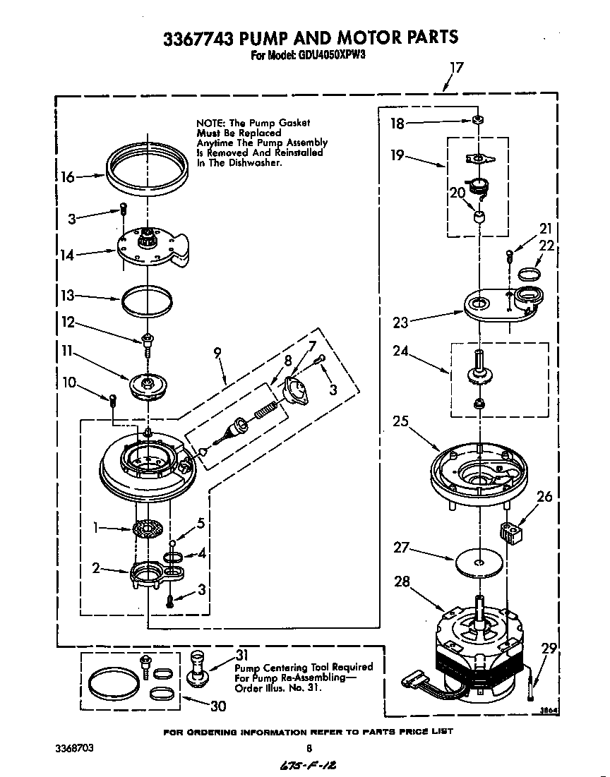 3367743 pump and motor