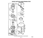 Whirlpool DU8350XT1 heater, pump and lower spray arm diagram