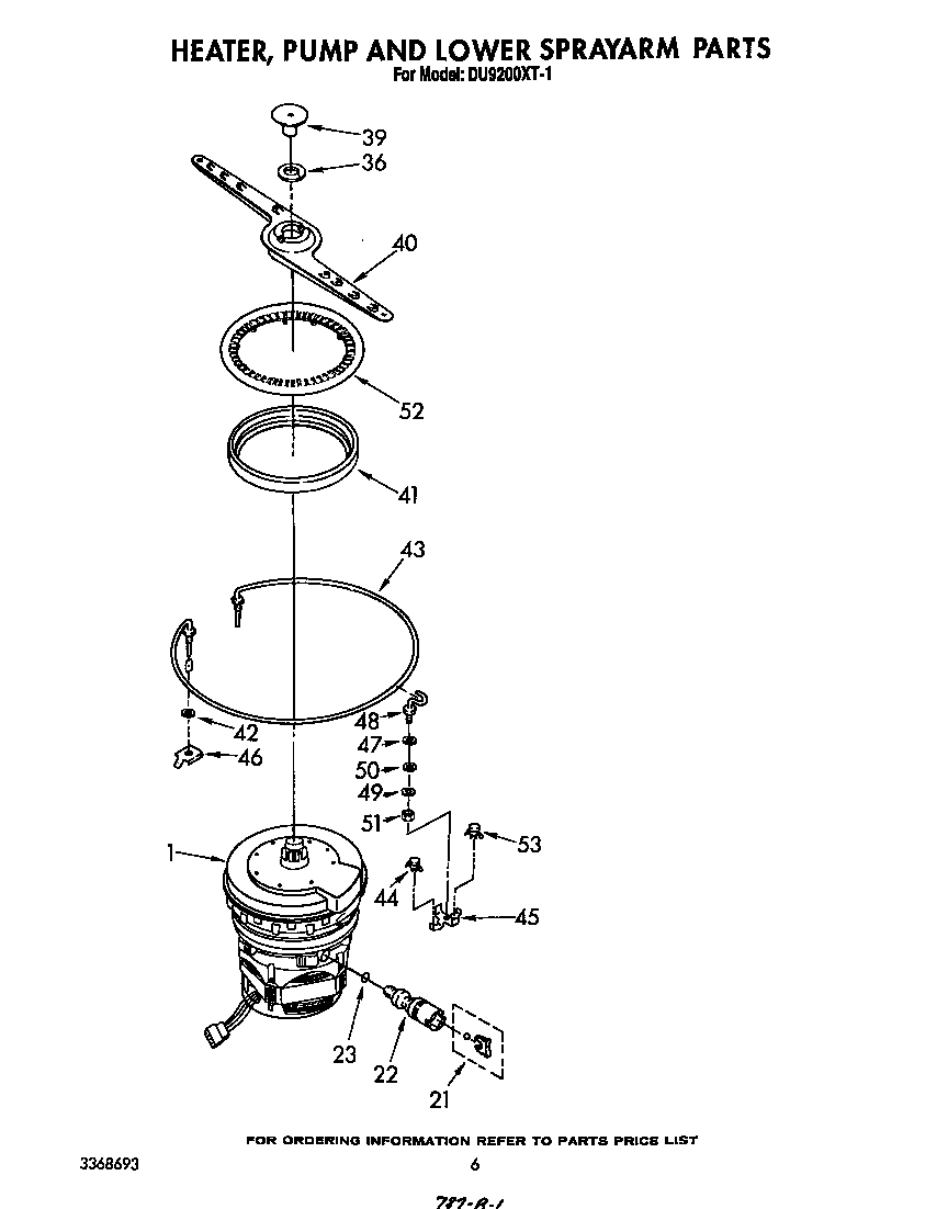 Heater, pump and lower sprayarm