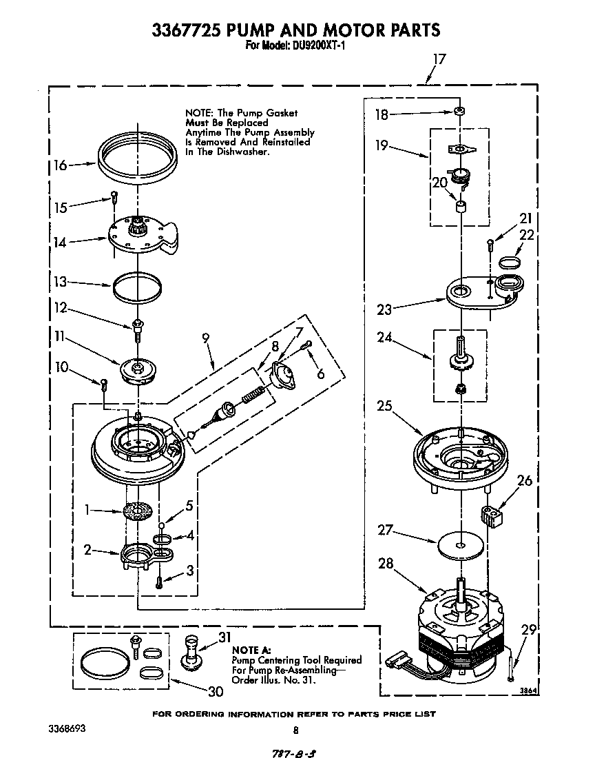 3367725 PUMP AND MOTOR