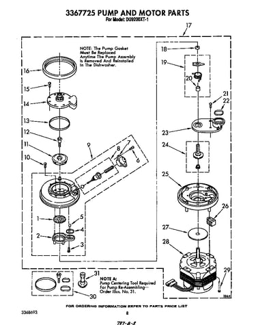 3367725 pump and motor