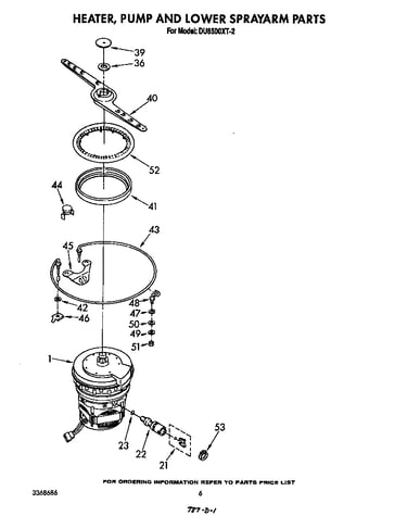 Heater, pump, and lower sprayarm
