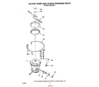 Whirlpool DU8550XT1 heater, pump and lower spray arm diagram
