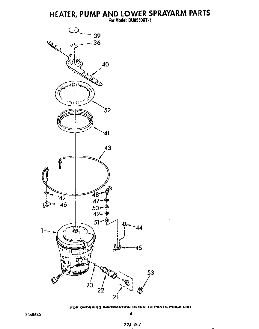 Heater, pump and lower spray arm
