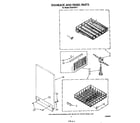 Whirlpool DU8550XT1 dishrack and panel diagram