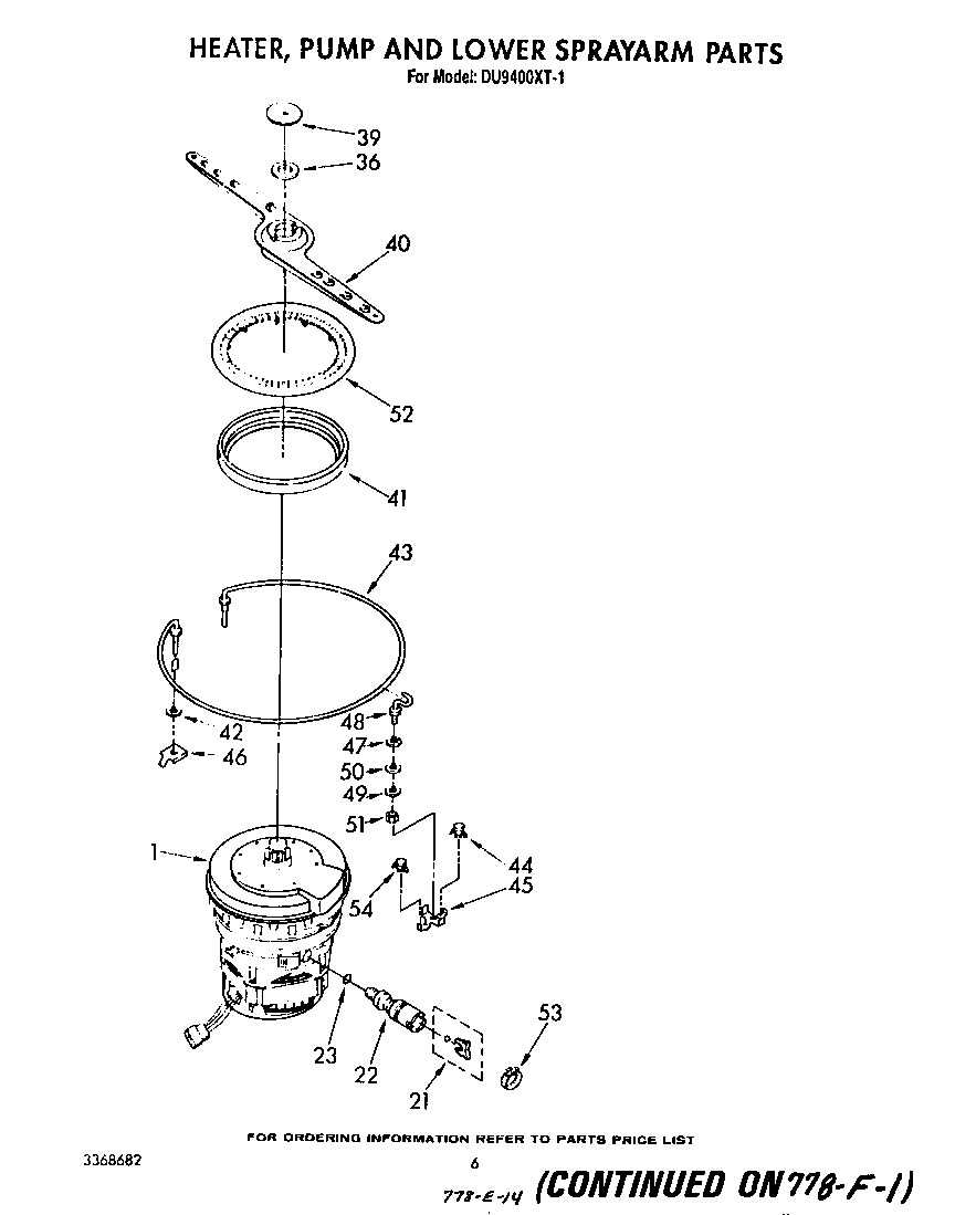 HEATER, PUMP AND LOWER SPRAY ARM