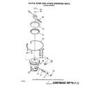 Whirlpool DU9400XT1 heater, pump and lower spray arm diagram