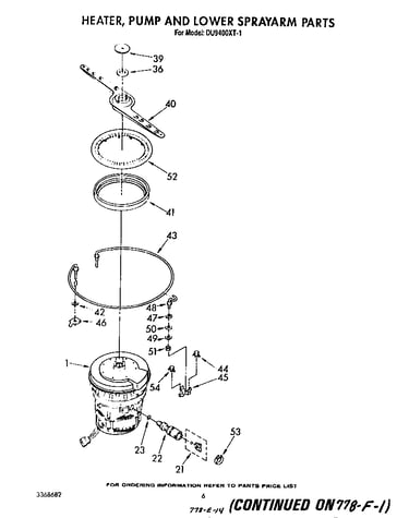 Heater, pump and lower spray arm
