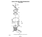 Whirlpool DU9500XS3 heater, pump and lower spray arm diagram