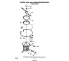 Whirlpool DU9700XR5 heater, pump and lower spray arm diagram