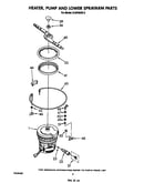 Heater, pump and lower spray arm
