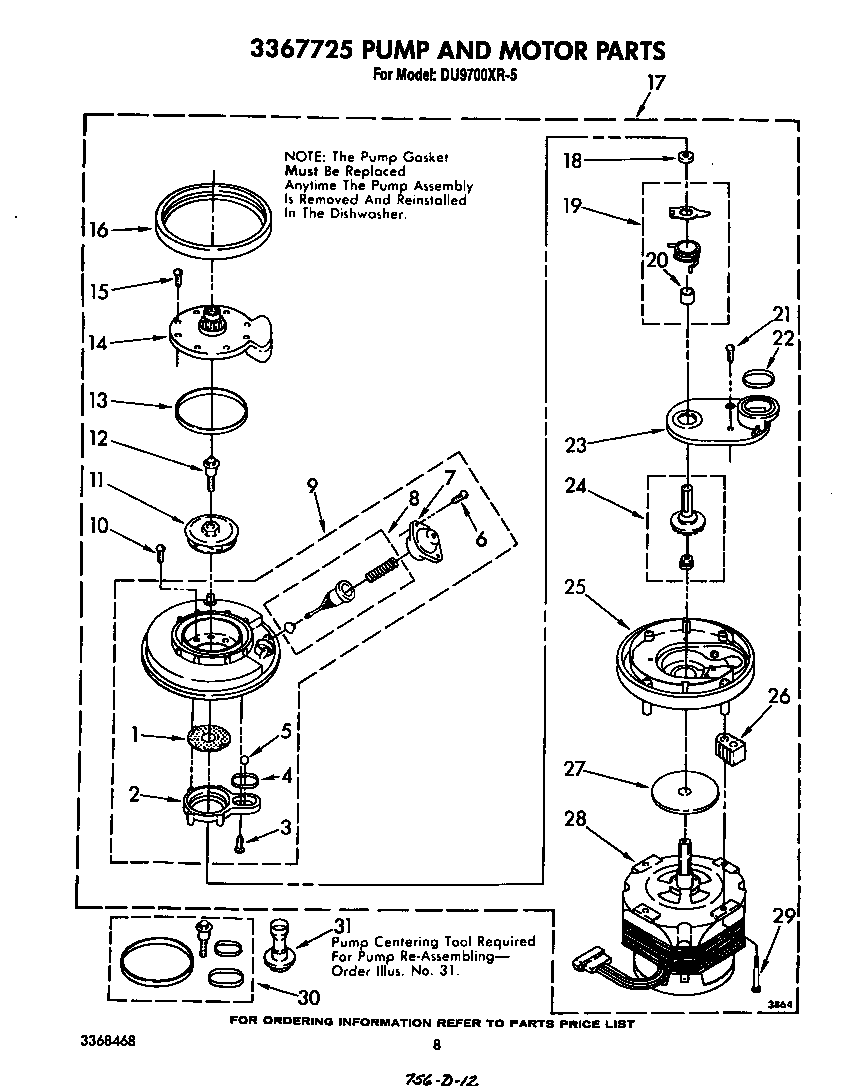 3367725 pump and motor