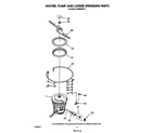 Whirlpool DU9000XR4 heater, pump and lower sprayarm diagram