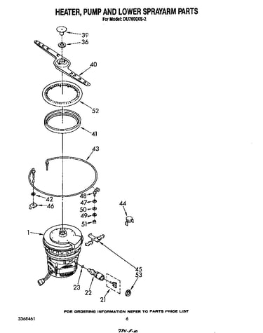 Heater, pump and lower sprayarm