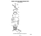 Whirlpool GDP8700XTN1 heater, pump and lower spray arm diagram