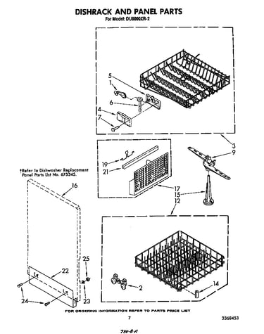 Dishrack and panel