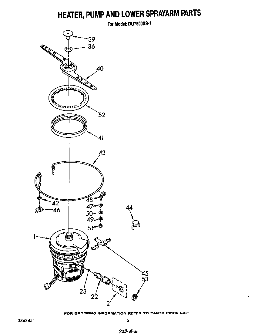 Heater, pump and lower spray arm