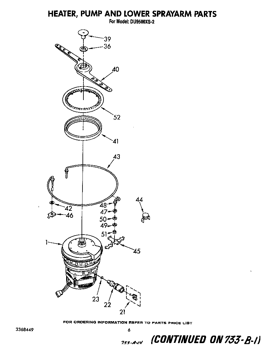 Heater, pump and lower sprayarm