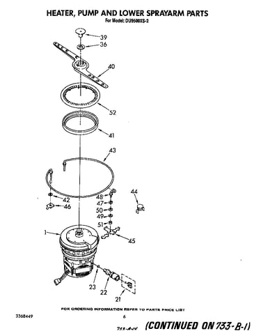 Heater, pump and lower sprayarm
